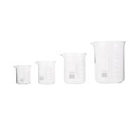 VERDANVERSE 4 pièces Bécher Verre Borosilicaté avec Échelle Graduée Tasse à Mesurer Laboratoire Résistante Haute Température Précision Transparente pour Liquide Usage Expérimental et
