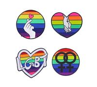 VERDANVERSE 4 pièces Broches Arc Ciel Lgbt Cœur Badges Décoratifs Colorés pour Événements et