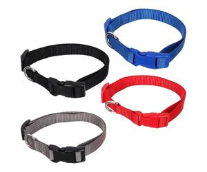 VERDANVERSE 4 Pièces Collier Réfléchissant Ajustable pour Chien en Nylon avec Boucle Rapide et Anneau en Métal pour Petits et Moyens Chiens, Quotidiennes
