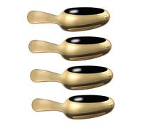 VERDANVERSE 4 Pièces Cuillères à Dessert Acier Inoxydable Doré de Cuillères à Thé pour Bureau Maison et Restaurants et Confortables pour Mesurer et Servir
