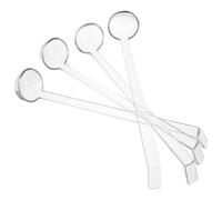 VERDANVERSE 4 Pièces Cuillères à Louche Transparentes Plastique avec Long Manche Ergonomique Ustensiles Réutilisables pour Servir Jus Sauces Condiments et Cocktails Lors de Réceptions et