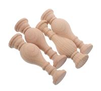 VERDANVERSE 4 Pièces Lot de 4 Balustres Décoratifs en Bois Brut, 9,9 X 2,8 X 2,8 CM, Finition Lait Crème, Colonnes de Style Romain pour Support et Décoration de Meubles, Adaptés pour Intérieur
