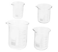 VERDANVERSE 4 pièces Lot de Béchers Verre Gradués Résistants Chaleur avec Bec Verseur pour Mesures Précises Laboratoire