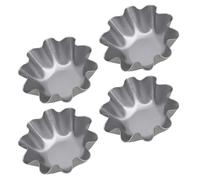 VERDANVERSE 4 pièces Lot de Moules à Tartelettes Alliage Aluminium Résistant à Haute Température Moules Mini Gâteaux pour Cupcakes et Tartes Individuelles Ustensile de Pâtisserie pour Cuisine