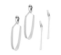 VERDANVERSE 4 pièces Pince Escargot Acier Inoxydable Fourchette et Pince Brûlure Ergonomique pour Escargots et Fruits de Mer Résistante Chaleur Utilisation Pratique Cuisine et Repas