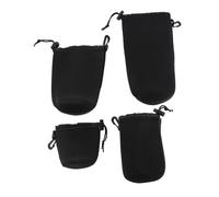 VERDANVERSE 4 pièces Pochette Lentilles Appareil Photo Étanche Néoprène de Rangement Protection Lhumidité Sable et Chocs pour Objectifs DSLR avec Cordon de Serrage et Crochet Portable
