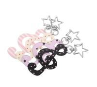 VERDANVERSE 4 Pièces Porte-clés Musical Créatif avec Motifs Pois et Rayures Accessoires Légers et Durables pour Fête Anniversaire Karaoké Scolaire et Décoration de Noël