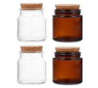 VERDANVERSE 4 Pots à Bougie Parfumée en Verre de 100ml Couvercle en Bois, Faciles à Transporter, pour Projets DIY et Décoration Intérieure
