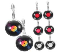 VERDANVERSE 4paires Boucles Oreilles Vinyle Rétro Pour Femmes Pendantes Disco Bijoux De Fête Uniques Style Punk Et Musical