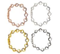VERDANVERSE 4pièces Bracelet Cœur Pour Femmes Élégant Et Bijoux De Poignet Décoratifs Pour Anniversaires Et Spéciaux