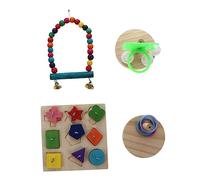 VERDANVERSE 4pièces Jouets Entraînement pour Oiseaux Balancoire Anneaux Empilables Et Panier De Basket pour Perroquets Et Perruches Jouets Interactifs Éducatifs pour Oiseaux