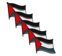 VERDANVERSE 5 pièces Broche Émaillée Forme de Drapeau Palestinien Ensemble de Pins Métalliques et Élégants pour Vêtements Sacs et Accessoires