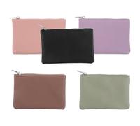 VERDANVERSE 5 Pièces Zip Wallet Small Zipper Pouch for Coins Cards Cash Portable Organizer with Secure Closure for Women and Men