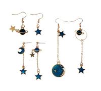 VERDANVERSE 6 paires Boucles Oreilles Longues Étoiles avec Franges Bijoux Pendants pour Femmes Style Aléatoire Lot de Boucles Oreilles Femme