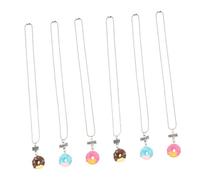 VERDANVERSE 6 pièces Collier Amitié avec Pendentifs Donuts Colorés Plastique Léger Accessoire pour Meilleure Amie Cadeau Anniversaire Fille Style Portable