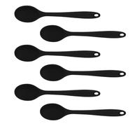 VERDANVERSE 6 Pièces cuillère à soupe en silicone Ustensiles de service en silicone cuillère multifonction Black
