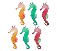 VERDANVERSE 6 pièces Décoration Aquarium Hippocampes Lumineux Silicone Ornements Réalistes Flottants sans Batterie Décor Aquatique pour Maison Bureau et Économe Énergie