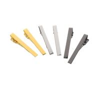 VERDANVERSE 6 pièces Pince Cravate Métallique Classique pour Homme Lot de Clips Accessoire pour Cravate Badge et Costume Affaires Mariage et Événements Formels