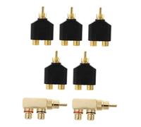 VERDANVERSE 7 pièces Adaptateur Angle Droit Connecteur Mâle à Double Prise Femelle Répartiteur Audio Cuivre pour Micro Subwoofer et Équipements Audio