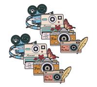 VERDANVERSE 8 Pièces faire semblant d'être un accessoire de caméra décoration mini caméra accessoires photos rétro broche kit photo ornament de nouveauté