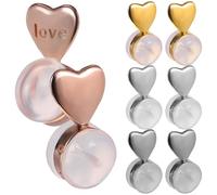 VERDANVERSE 8 pièces Fermoirs Boucles Oreilles Silicone Forme de Cœur Supports Réglables Sécurisés pour Clous Accessoires DIY pour Bijoux Bouchons Anti-perte pour Oreilles