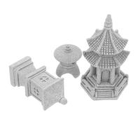 VERDANVERSE Accessoire de Maison Miniature en, Ensemble de 3 Statues de pavillon modèle pagode, décoration pour Jardin et Fleurs