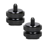 VERDANVERSE Adaptateur Support de Griffe Flash 1/4 Pouce en Alliage D'aluminium Noir, Construction Stable et Pratique, Lot de 4 Pièces pour Microphone et Enregistreur Zoom