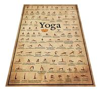 VERDANVERSE Affiche Guide Décoration de Yoga pour Posture en Toile Murale Mural Visuel Pratique, Tableau Résistant la