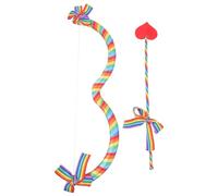 VERDANVERSE Arc et Flèche de Cupidon en Ruban Arc-en-Ciel, Accessoire de Cosplay Saint-Valentin pour Costume Femme, Décoration Photo et Fête, Set D’Armes Légères pour Accessoires Déguisement