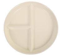 VERDANVERSE Assiette en Céramique 3 Compartiments pour Adultes 27 Cm Blanc Cassé, Assiette Diététique Compartimentée pour Contrôle des Portions, pour Petit-déjeuner, Repas Équilibrés et