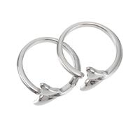 VERDANVERSE Bague Femme Réglable Queue de Sirène, Bagues Ouvertes Argentées, Bijoux pour Femmes, Lot de 2 Pièces, Alliage Métal Argenté, Usage Quotidien et Soirée, Taille Ajustable