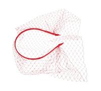 VERDANVERSE Bandeau Voile Cage à Oiseaux Rouge Vif en Maille Légère, Couvre-visage Intégral, Accessoire Vintage pour Mariage, Cocktail et Événements Estivaux, Chapeau de Cocktail Féminin