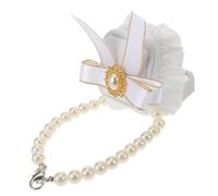 VERDANVERSE Boîte à Anneaux pour Chien avec Nœud Perles Accessoire De Mariage Fiançailles pour Animaux De Compagnie pour Propositions Et Cérémonies Spéciales