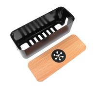 VERDANVERSE Boîte de Rangement Câble Ronde avec de Câbles Multiprises Organisateur de Lignes Électriques pour Bureau et Maison Noir Petite