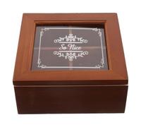 VERDANVERSE Boîte de Rangement pour Sachets de Thé en Bois, 4 Compartiments Couvercle Transparent, Organisateur de Sachets pour Coin Café, Mini Boîte Pratique et Décorative, Rangement