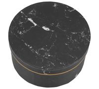 VERDANVERSE Boîte Présent Ronde en Carton Marbré Noir 18X9 CM Boîte d'Emballage Floral pour Bouquets Jardinière Ronde Élégante Coffret Présent pour Fleurs Décoration et Rangement