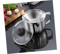 VERDANVERSE Bol Filtreur Dhuile et Soupe Acier Inoxydable avec Couvercle et Tamis Séparateur de Graisse Maison pour Cuisine Saine Ustensile Polyvalent pour Sauces et Bouillons