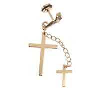 VERDANVERSE Boucle Oreille Homme Acier Inoxydable Croix Punk Oreille Masculin et Or