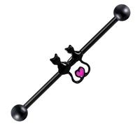 VERDANVERSE Boucle Oreille Industrielle Acier Inoxydable pour Cartilage Style Chat Légère et Confortable Bijoux Piercing Tragus Helix pour Femmes Cadeau Mode Polyvalent