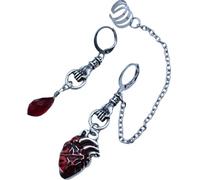 VERDANVERSE Boucles D’Oreilles Asymétriques Cœur Battant pour Femmes 1 Paire de Boucles D’Oreilles Pendantes à Clip Métal Léger Bijoux Fantaisie Élégants pour Usage Quotidien et Occasions