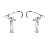 VERDANVERSE Boucles D’oreilles Clip sans Perçage à Pompons Femme, Accessoires Oreilles Délicats, Manchette en Alliage, Décoration Oreilles pour Fête et Quotidien, Taille Unique, Blanc