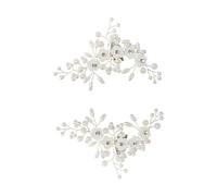VERDANVERSE Boucles de Chaussures Élégantes en Perles de Coquillage Brillantes 3D Paire de Clips Décoratifs pour Chaussures de Mariée Accessoires pour Mariage et Fête