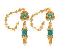 VERDANVERSE Boucles D'oreilles Artisanales Bohèmes en Métal Or avec Pampilles Dynamiques et Design Floral Exotique, pour Occasions Spéciales et Festivals