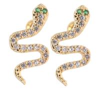 VERDANVERSE Boucles D'oreilles Puces Serpent en Acier Inoxydable Doré 2 Pièces, Bijoux Femmes, Motif Serpent Élégant, Résistantes la Corrosion, Usage Quotidien et Occasions Spéciales