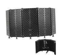 VERDANVERSE Bouclier Isolation Pliable pour Microphone avec Mousse Acoustique Équipement Studio Portable Installation sur Bureau ou Support de Bruit pour Enregistrement et Podcast