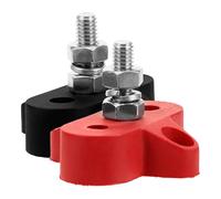 VERDANVERSE Boulon de Borne de Batterie M6 12-48v pour Voiture et Bateau, Borne de Distribution Électrique Double Fil Noir et Rouge, Bloc de Connexion Solide pour Système Électrique