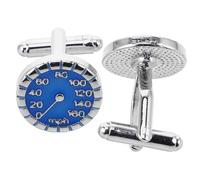 VERDANVERSE Boutons de Manchette Homme en Métal Bleu Motif Compteur de Vitesse Voiture, Ensemble 1 Paire, Accessoires pour Chemises de Mariage et Affaires, Design Automobile Élégant et Solide