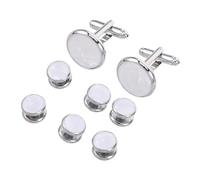 VERDANVERSE Boutons de Manchette pour Homme en Coquillage et Émail Ensemble Classique pour Chemise Française à Poignets Mousquetaires Accessoires Élégants pour Mariage Affaires et Tenue