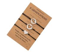 VERDANVERSE Bracelet Cœur Garçon Fille Acier Inoxydable Ensemble Ajustable Tressé pour Relation Commémorative Durable Oxydation Style Classique Noir