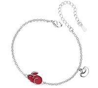 VERDANVERSE Bracelet d'Humeur à Breloque Lapin en Alliage Blanc Bracelet Rouge Ajustable pour Femmes et Adolescentes Changement de Couleur Selon Température Accessoire Zodiac Chinois
